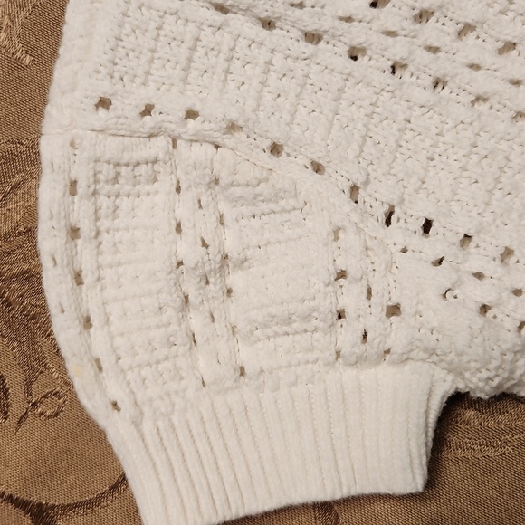 Heart-n-Crush Bolero Sweater White Knit Short Sleeve Size 7/ 8 (SM) - Picture 4 of 7